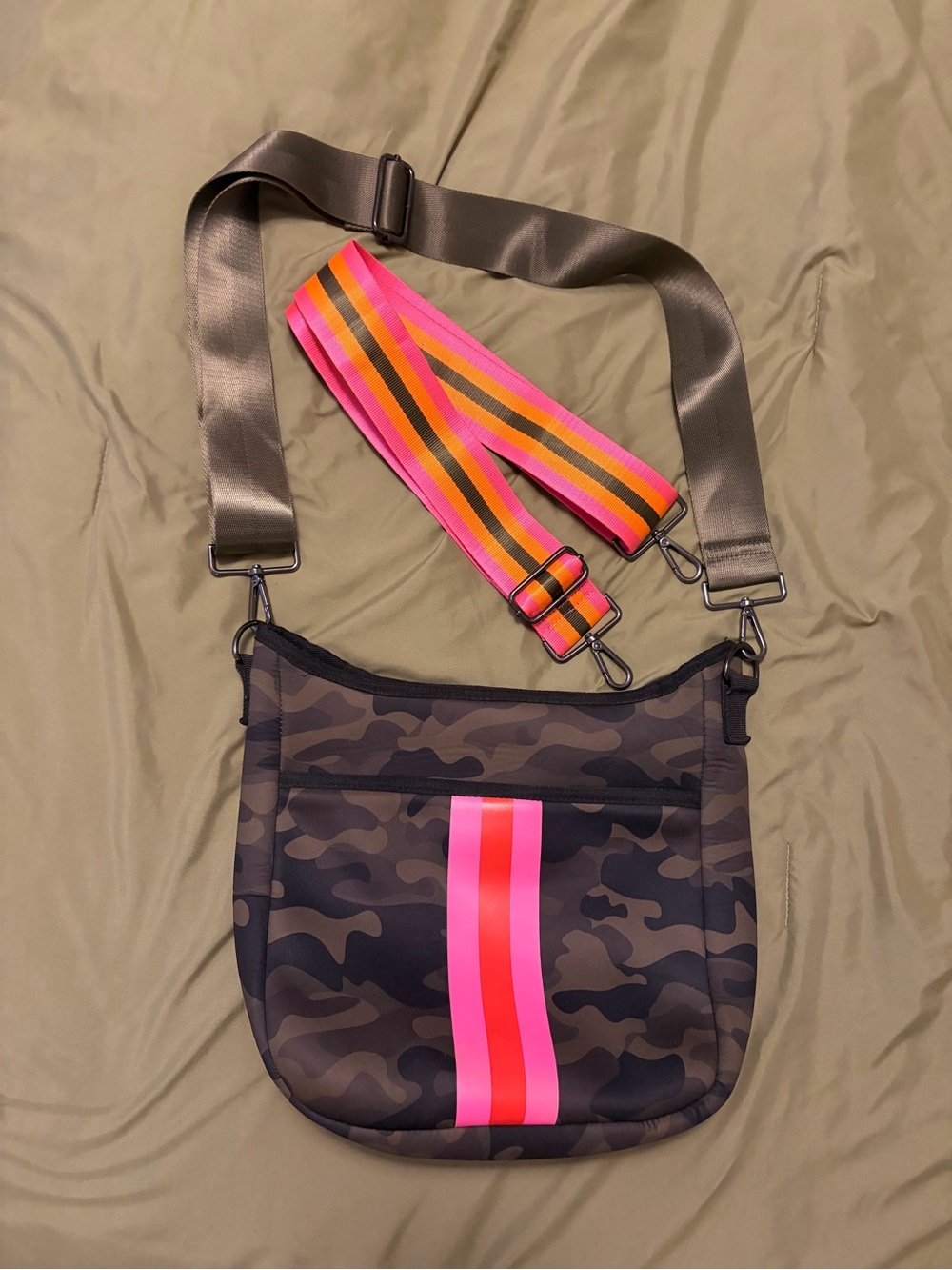 Haute Shore Blake Showoff Neoprene Camo Crossbody Bag - Both Straps Included